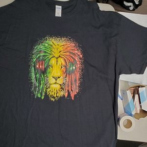 New t shirt lion bob marly unisex 2XL